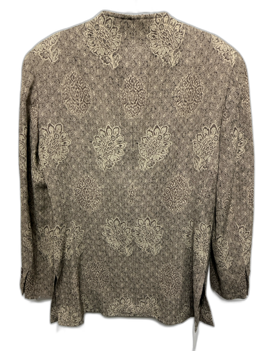 Giorgio Armani Size 4 / 38 Brown & Taupe Acetate Floral Abstract Blazer Jacket Brown & Taupe / 4 / 38