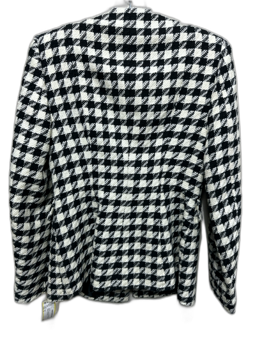Zara Size S Black & White Print Houndstooth Long Sleeve Jacket Black & White Print / S