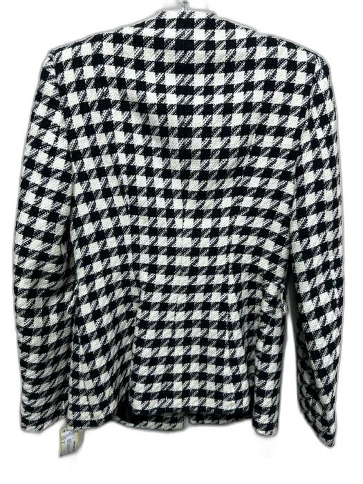 Zara Size S Black & White Print Houndstooth Long Sleeve Jacket Black & White Print / S