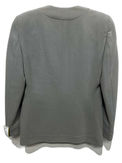 Giorgio Armani Size 4 / 38 Sage Gray Wool Surplice Pockets V Neck Jacket Sage Gray / 4 / 38