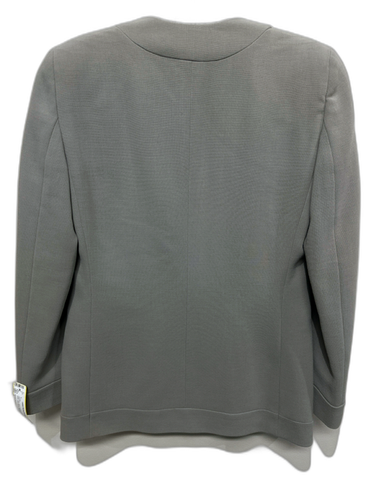 Giorgio Armani Size 4 / 38 Sage Gray Wool Surplice Pockets V Neck Jacket Sage Gray / 4 / 38
