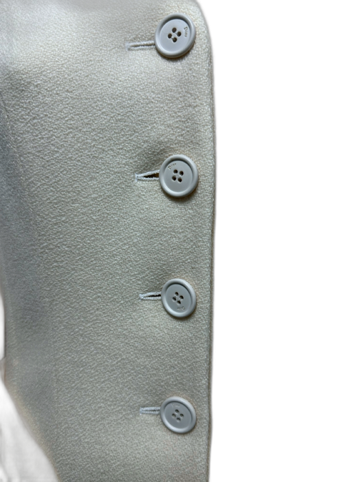 Christian Dior Size 4 Cream Virgin Wool Button Down Pintuck Application Jacket Cream / 4