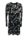 See By Chloe Size S Black & White Polyester Mesh Floral Slip Incl Dress Black & White / S