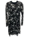See By Chloe Size S Black & White Polyester Mesh Floral Slip Incl Dress Black & White / S