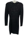 Stella McCartney Size M / 38 Black Rayon Side Zip Jacquard Long Sleeve Dress Black / M / 38