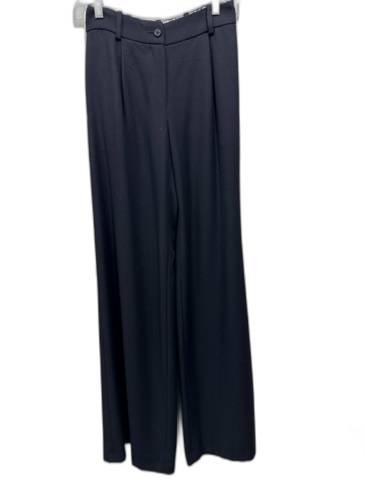 Chanel Size S / 34 Black Wool Wide Leg Trouser High Rise Pants Black / S / 34