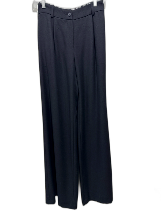 Chanel Size S / 34 Black Wool Wide Leg Trouser High Rise Pants Black / S / 34