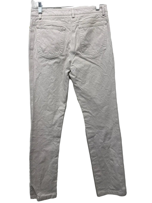 Chanel Size S / 36 Ivory Cream Cotton Diamante Stitching Mid Rise Skinny Jeans