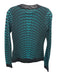 M Missoni Size S / 40 Teal Green & Black Cotton Abstract Long Sleeve Sweater Teal Green & Black / S / 40