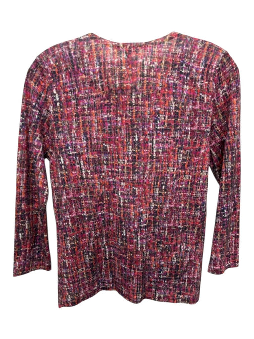 Escada Size XS Pink & Purple Print Virgin Wool Blend Button Down Cardigan Pink & Purple Print / XS