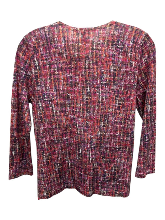 Escada Size XS Pink & Purple Print Virgin Wool Blend Button Down Cardigan Pink & Purple Print / XS