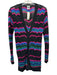 M Missoni Size 4 Black, Pink, Blue Cotton Blend Button Down Chevron Cardigan Black, Pink, Blue / 4
