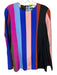 Diane Von Furstenberg Size 2 Blue, Pink, Green Silk Vertical Stripes Top Blue, Pink, Green / 2
