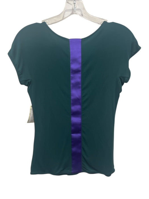 Giorgio Armani Size S / 38 Green & Purple Viscose One Stripe Cap Sleeve Top Green & Purple / S / 38
