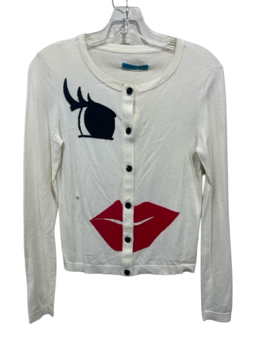 Alice + Olivia Size S White, Black, Red Missing Fabric Tag Button Down Cardigan White, Black, Red / S