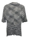 M Missoni Size 2 Black & Gray Print Cotton Blend One Button Half Sleeve Cardigan Black & Gray Print / 2