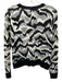 Max Mara Size S Black, Gray, White Silk Blend Button Down Abstract Cardigan Black, Gray, White / S