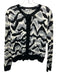 Max Mara Size S Black, Gray, White Silk Blend Button Down Abstract Cardigan Black, Gray, White / S