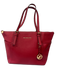 Michael Michael Kors Red Pebbled Leather Zip Top Two Straps Side Pockets Bag Red / M