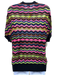 M Missoni Size Est. Small Green, Pink, Black Chevron Button Down Cardigan Green, Pink, Black / Est. Small
