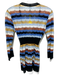 M Missoni Size 2 Brown, Blue, Gold Cotton Tie Front Horizontal Stripe Cardigan Brown, Blue, Gold / 2