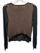 Marc By Marc Jacobs Size S Black & Brown Wool Blend Ribbed Detail Cardigan Black & Brown / S
