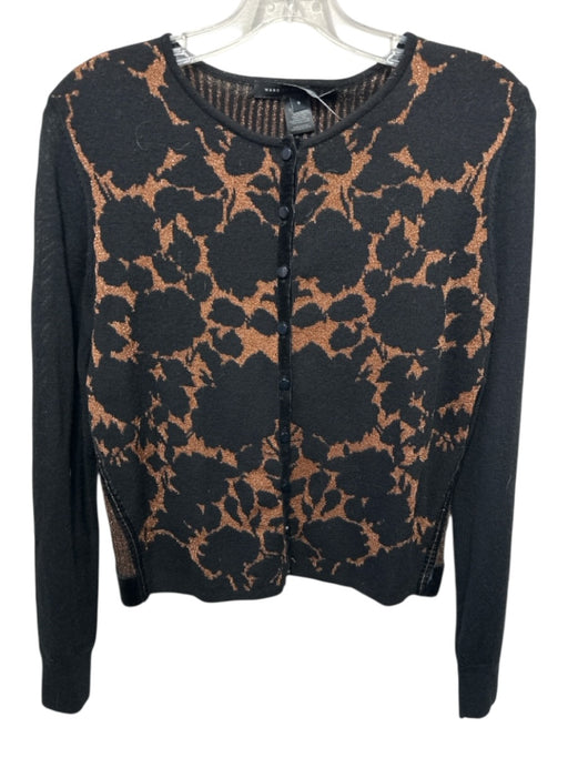 Marc By Marc Jacobs Size S Black & Brown Wool Blend Ribbed Detail Cardigan Black & Brown / S