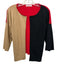 Adrienne Vittadini Size S Tan, Red, Black Rayon Open Front 3/4 Sleeve Cardigan Tan, Red, Black / S