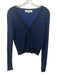Diane Von Furstenberg Size S Blue & Black Viscose Ribbed Knit Cardigan Blue & Black / S