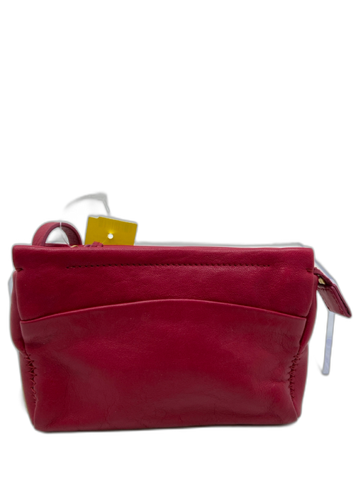 Lanvin Fuchsia Pink Leather Zip Top Keychain Wallet Wristlet Fuchsia Pink / Small