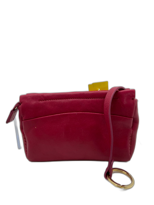 Lanvin Fuchsia Pink Leather Zip Top Keychain Wallet Wristlet Fuchsia Pink / Small
