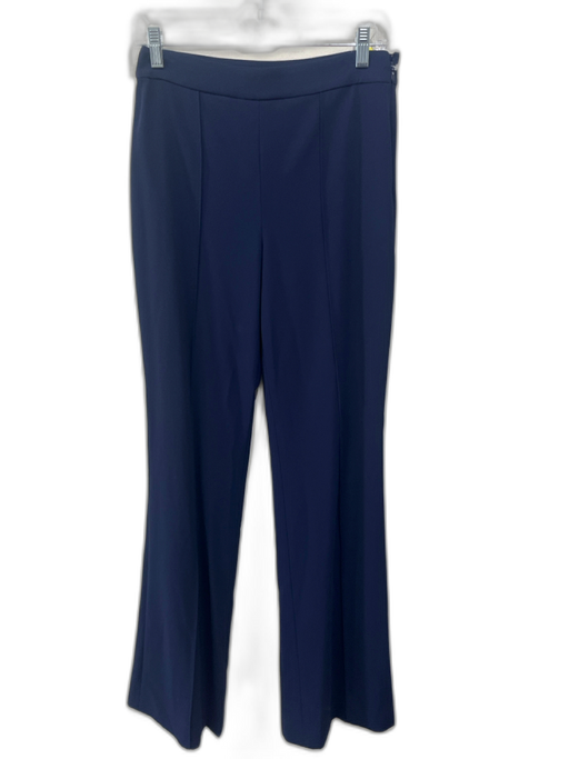 Alice + Olivia Size 4 Navy Blue Polyester Side Zip Wide Leg Trouser Pants Navy Blue / 4