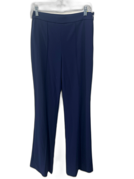 Alice + Olivia Size 4 Navy Blue Polyester Side Zip Wide Leg Trouser Pants Navy Blue / 4