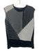 TiMo Weiland Size S Black & White Rayon Ribbed Knit Geometric Lines Top Black & White / S