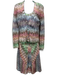 Missoni Size S Pink, Green, Multi Rayon Chevron Long Sleeve Skirt Set Pink, Green, Multi / S