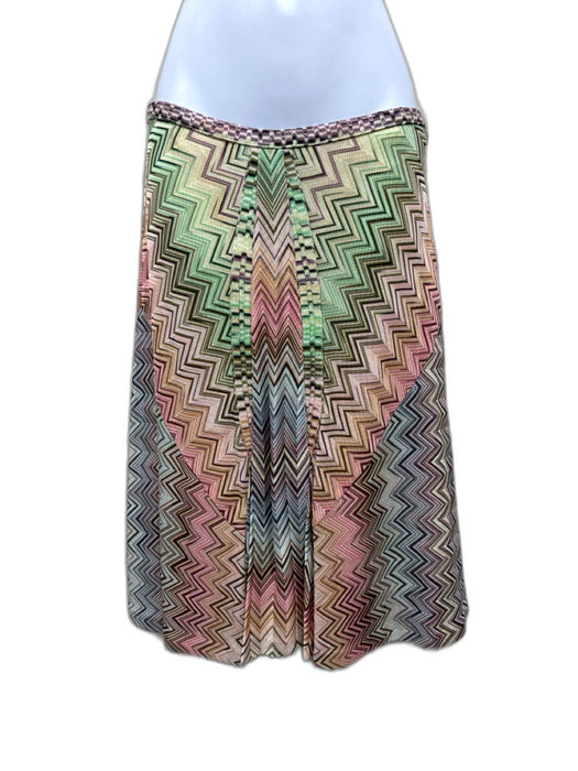 Missoni Size S Pink, Green, Multi Rayon Chevron Long Sleeve Skirt Set Pink, Green, Multi / S