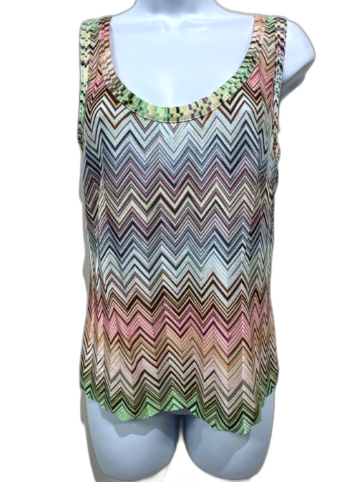 Missoni Size S Pink, Green, Multi Rayon Chevron Long Sleeve Skirt Set Pink, Green, Multi / S