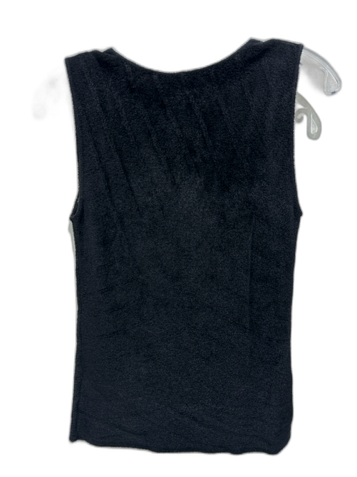Giorgio Armani Size S / 38 Black Viscose & Polyamide Fuzzy V Neck Sleeveless Top Black / S / 38