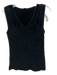 Giorgio Armani Size S / 38 Black Viscose & Polyamide Fuzzy V Neck Sleeveless Top Black / S / 38