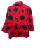 Patty Kim Size L Red & Black Polyester Floral Embroidered High Neck Jacket Red & Black / L