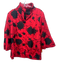 Patty Kim Size L Red & Black Polyester Floral Embroidered High Neck Jacket Red & Black / L