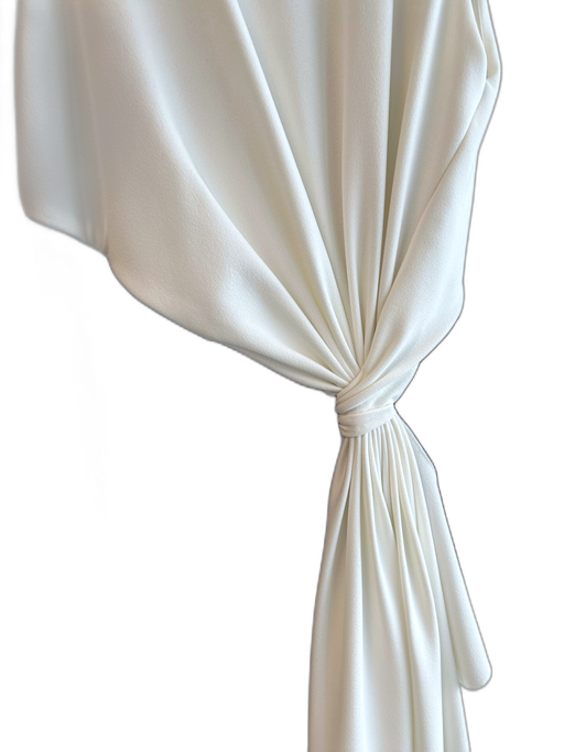 Tadashi Size 6 White & Blue Polyester Sleeveless Knot Detail Round Neck Gown White & Blue / 6