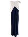 Tadashi Size 6 White & Blue Polyester Sleeveless Knot Detail Round Neck Gown White & Blue / 6
