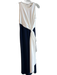 Tadashi Size 6 White & Blue Polyester Sleeveless Knot Detail Round Neck Gown White & Blue / 6