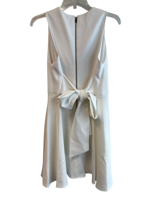 Alice + Olivia Size 6 White Polyester Blend Crew Neck Sleeveless Back Zip Dress White / 6