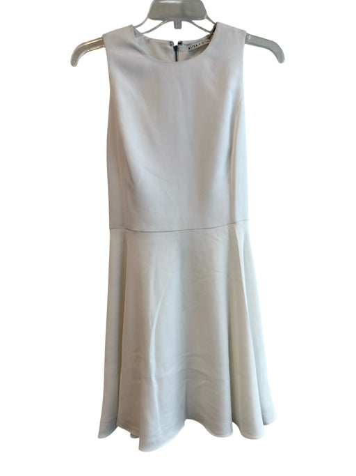 Alice + Olivia Size 6 White Polyester Blend Crew Neck Sleeveless Back Zip Dress White / 6