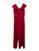 Black Halo Eve Size 4 Red Polyamide Twist Shoulder Strap Back Zip Jumpsuit Red / 4