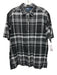Polo Size M Black & Gray Cotton Plaid Button Down Men's Short Sleeve Black & Gray / M