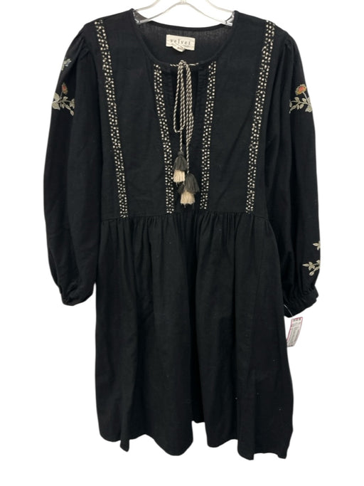 Velvet by Graham & Spencer Size S Black & Beige Cotton & Linen Dress Black & Beige / S