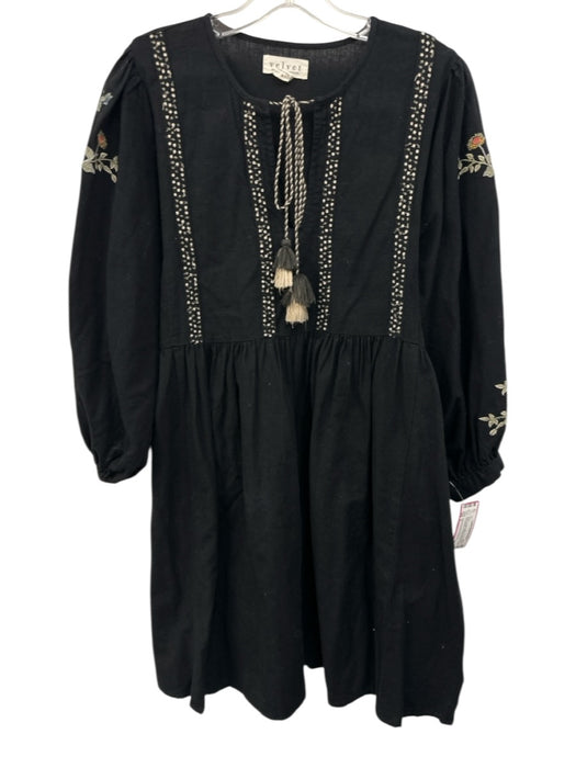 Velvet by Graham & Spencer Size S Black & Beige Cotton & Linen Dress Black & Beige / S